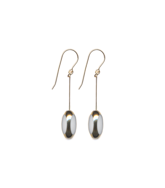 White Bean Earrings
