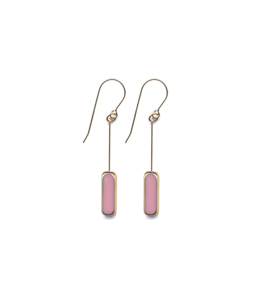 Pink Bar Earrings