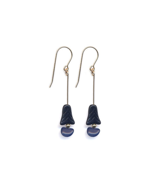 Navy Lily Earrings
