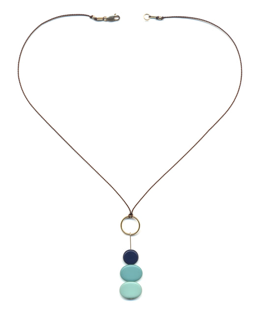 Stacked blue rocks pendant