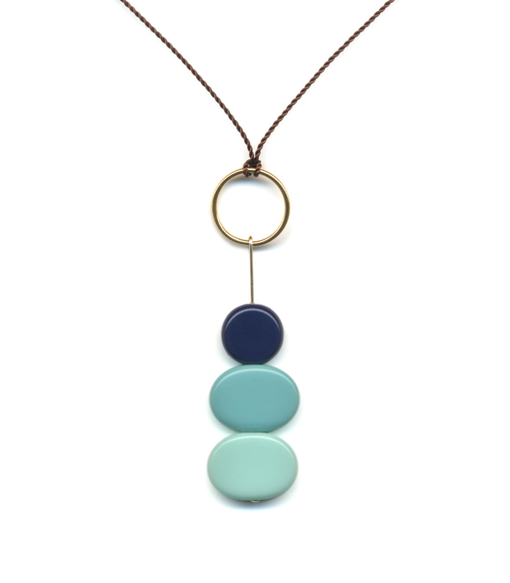 Stacked blue rocks pendant