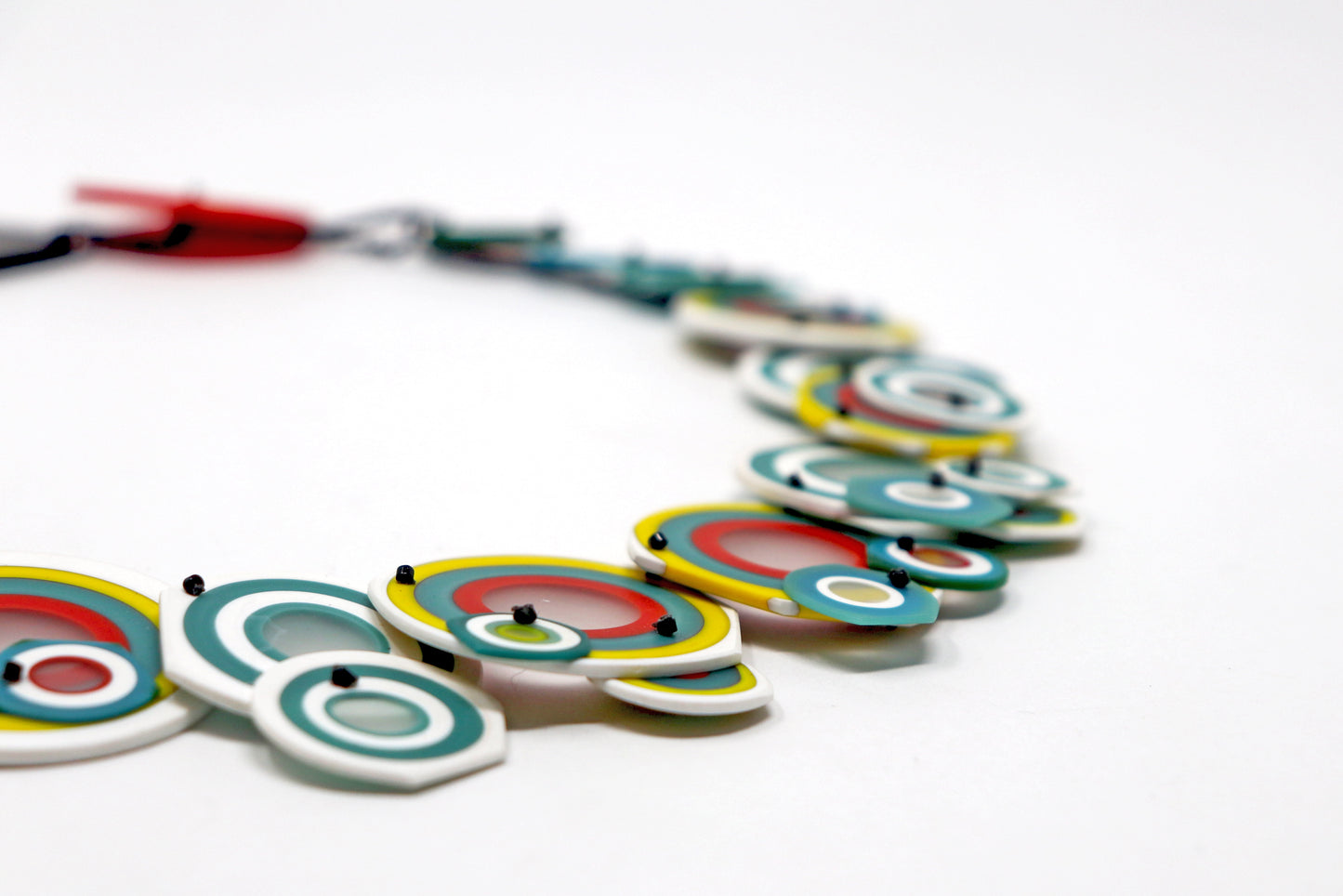 Carved and Beaded Glass Statement Necklace