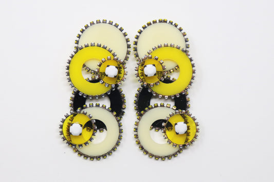 Six Piece Acrylic and Rhinestone Earrings