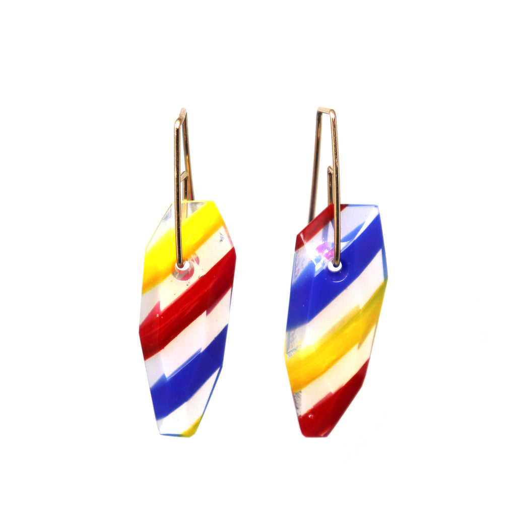 Small Striped Dangle Earrings