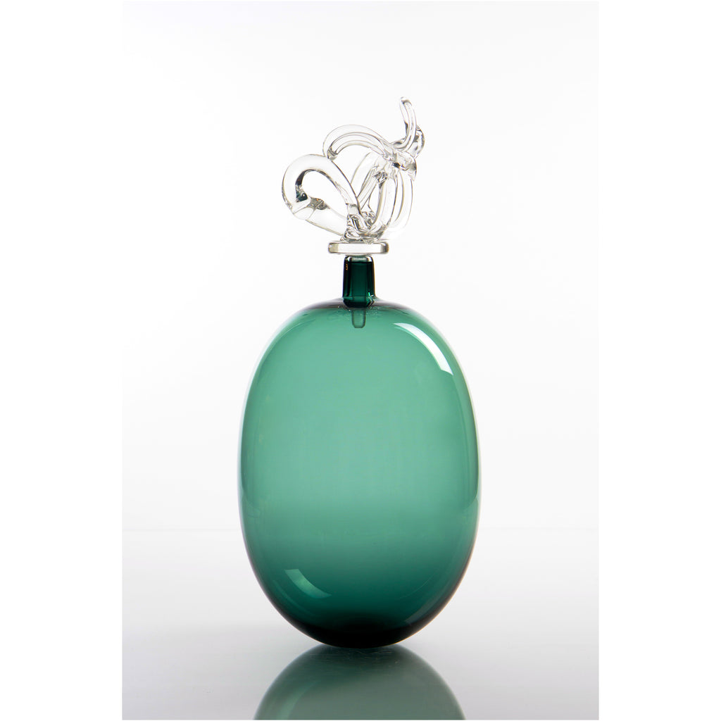Medium Teal Bottle with Stopper