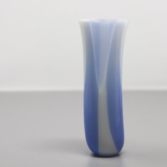 Periwinkle and White Bud Vase