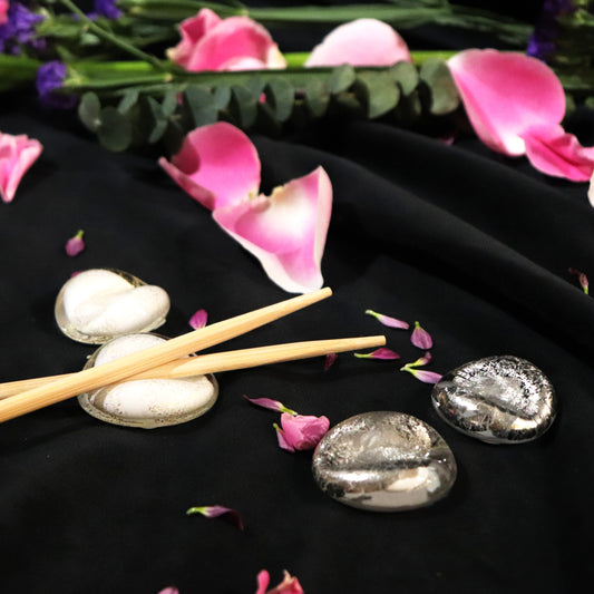 Chopstick Holders with Silver Leaf