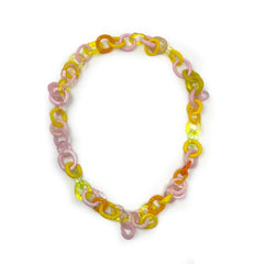Long Chain Necklace in Yellow/Pink