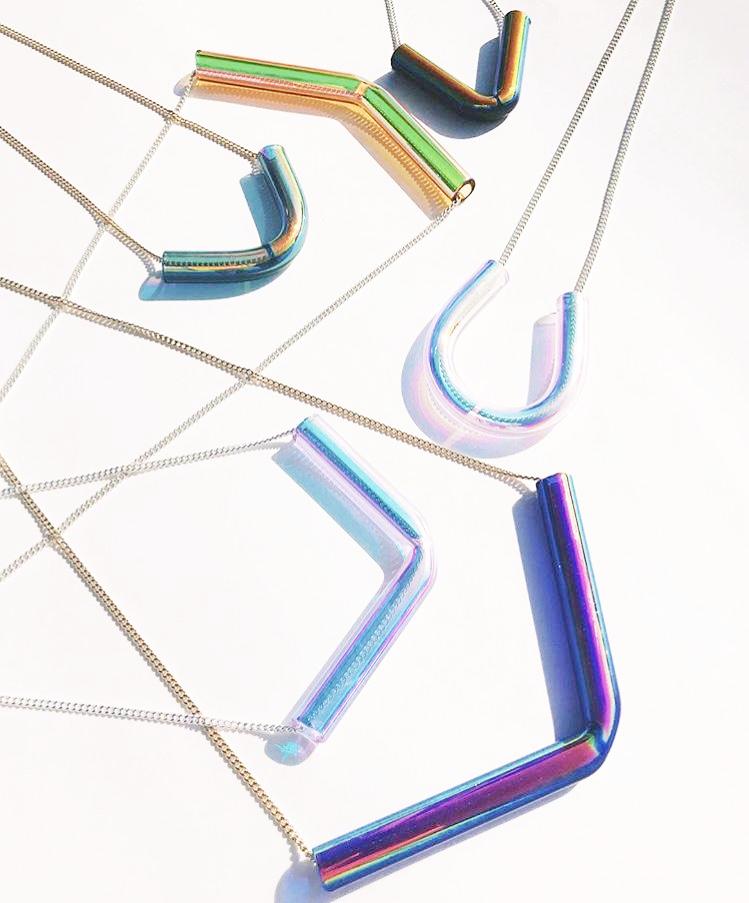 Rainbow Aura Tube Necklace