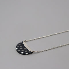 Black and Clear Crescent Necklace