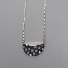 Black and Clear Crescent Necklace