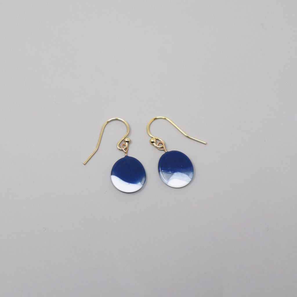 Recycled Glass Earrings in Gold Fill