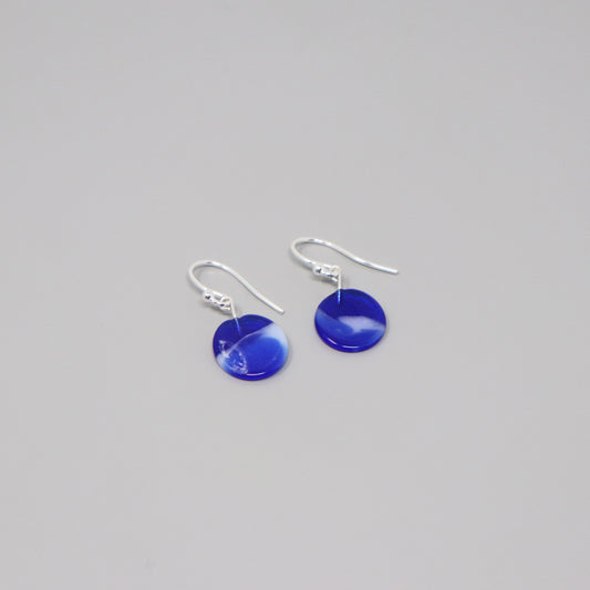 Recycled Glass Earrings in Sterling Silver