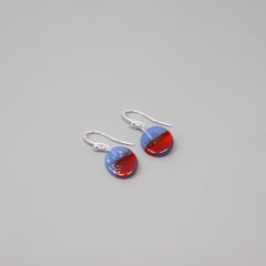 Recycled Glass Earrings in Sterling Silver