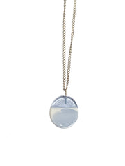 Large Disc Necklace in Silver