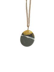 Large Disc Necklace in Goldfill