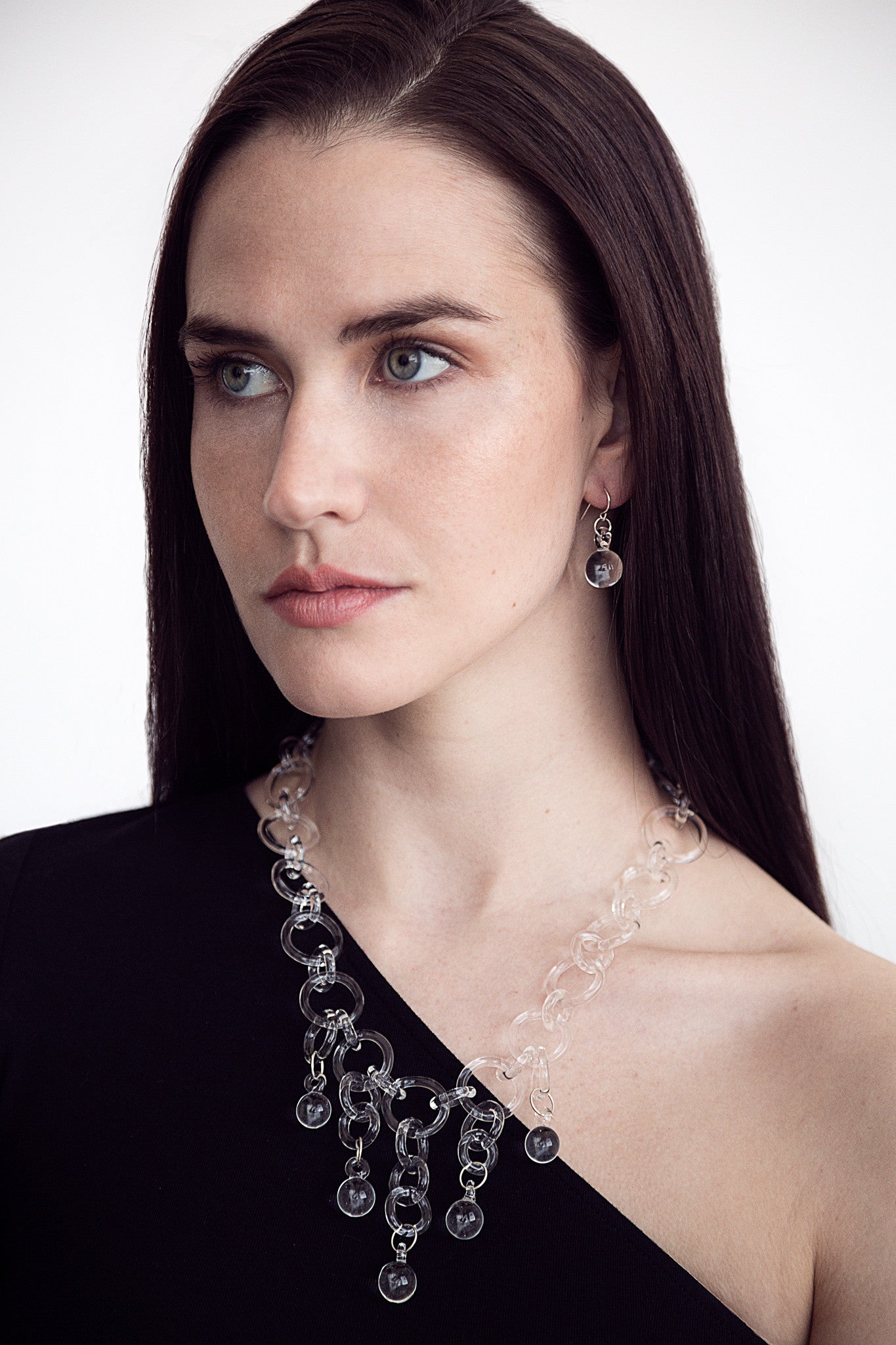 Statement Chain Ball Drop Necklace