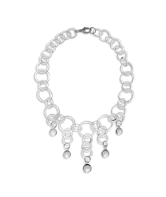 Statement Chain Ball Drop Necklace