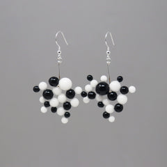 Black and White Droplet Earrings