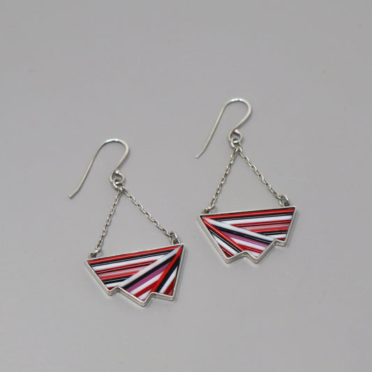 Triple Fan Dangle Earrings