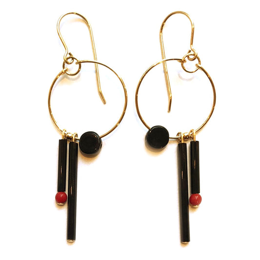 Black Mirror Hoop Earrings