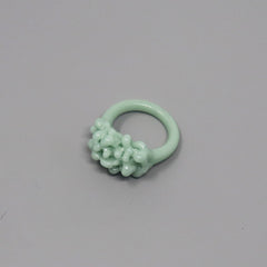 Opaque Pastel Glass Cluster Ring - Mint