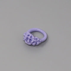 Opaque Pastel Glass Cluster Ring - Lavender