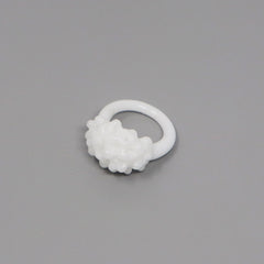 Opaque Pastel Glass Cluster Ring - White
