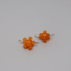 Orange Anemone Dangle Earrings
