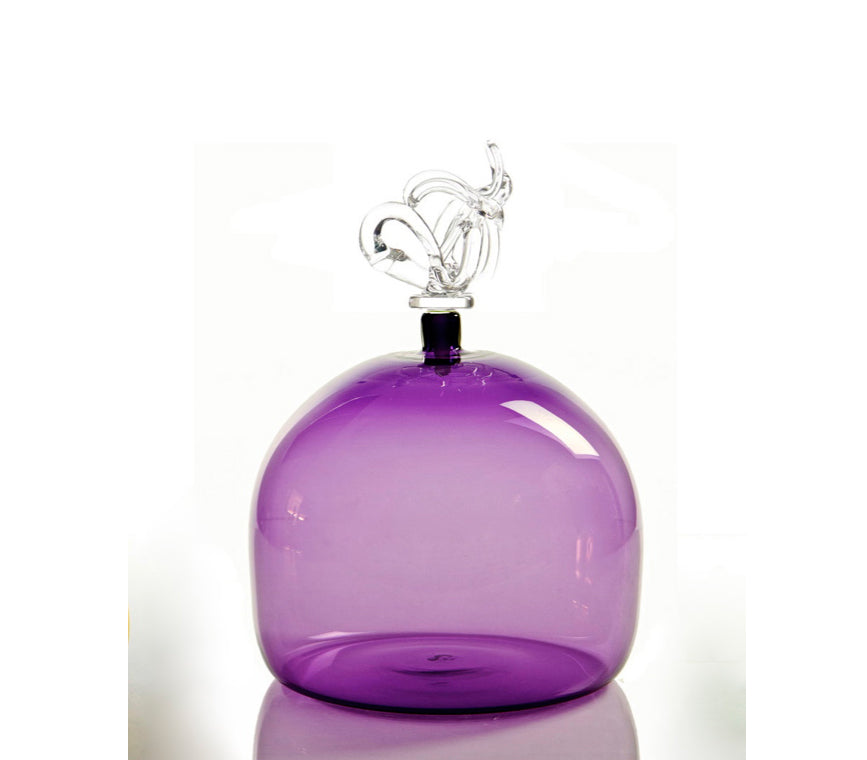 Large Ballooned Purple Bottle with Stopper