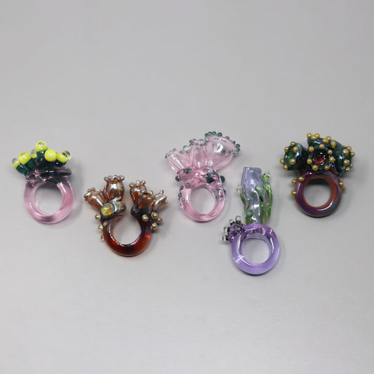 Pink and Green Coral Garden Ring